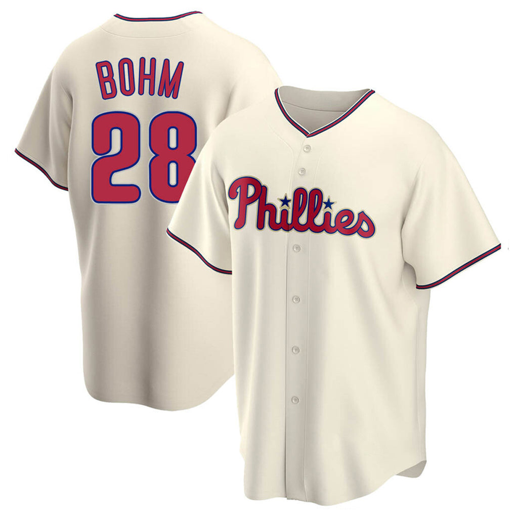 Blackjersey P.Phillies #28 Alec Bohm Player Cream Home Game Stitched Jerseys