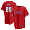 Blackjersey P.Phillies #28 Alec Bohm Player Red Home Game Stitched Jerseys