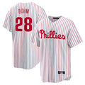 Blackjersey P.Phillies #28 Alec Bohm Player White Home Game Stitched Jerseys