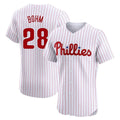 Blackjersey P.Phillies #28 Alec Bohm Player White Home Limited Elite Stitched Jerseys