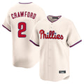 Blackjersey P.Phillies #2 Justin Crawford Player Cream Home Limited Stitched Jerseys