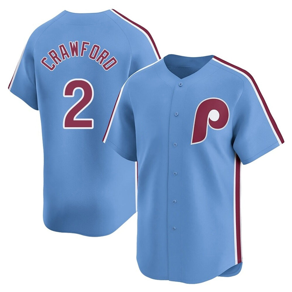 Blackjersey P.Phillies #2 Justin Crawford Player Light Blue Game Stitched Jerseys