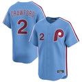Blackjersey P.Phillies #2 Justin Crawford Player Light Blue Home Limited Stitched Jerseys