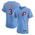 Blackjersey P.Phillies #3 Bryce Harper Player Light Blue Home Limited Elite Stitched Jerseys