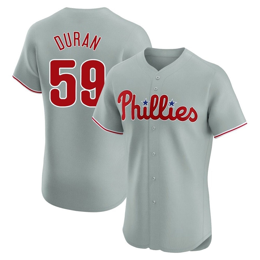 Blackjersey P.Phillies #59 Jhoan Duran Player Gray Home Limited Elite Stitched Jerseys