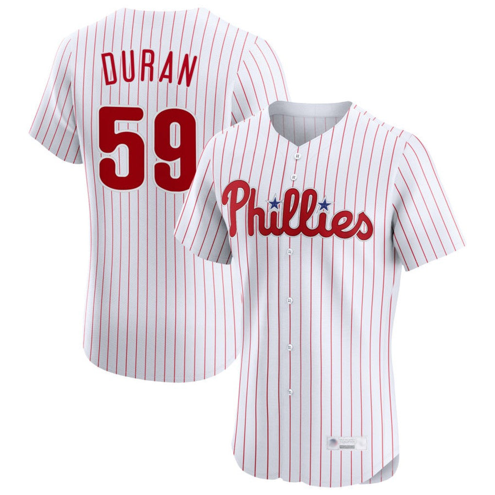 Blackjersey P.Phillies #59 Jhoan Duran Player White Home Limited Elite Stitched Jerseys