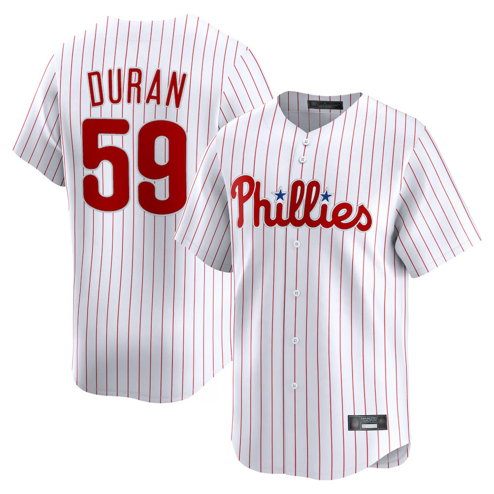 Blackjersey P.Phillies #59 Jhoan Duran Player White Home Limited Stitched Jerseys