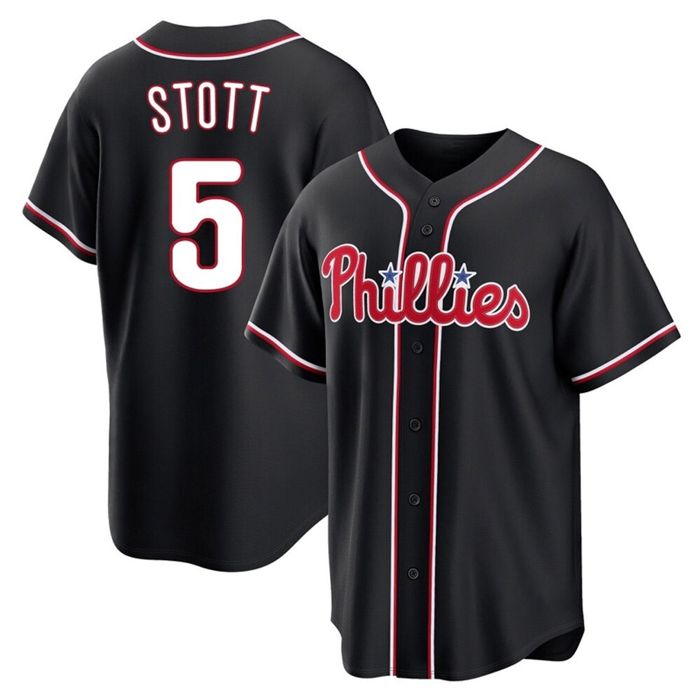 Blackjersey P.Phillies #5 Bryson Stott Player Black Fashion Out Home Game Stitched Jerseys