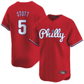 Blackjersey P.Phillies #5 Bryson Stott Player Red Home Limited Stitched Jerseys