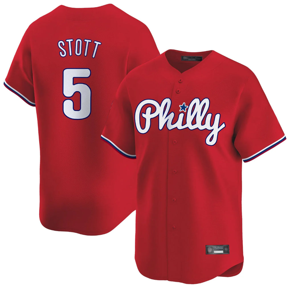 Blackjersey P.Phillies #5 Bryson Stott Player Red Home Limited Stitched Jerseys