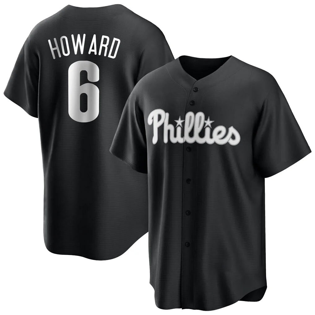 Blackjersey P.Phillies #6 Ryan Howard Player Black Alt Fashion Home Game Stitched Jerseys