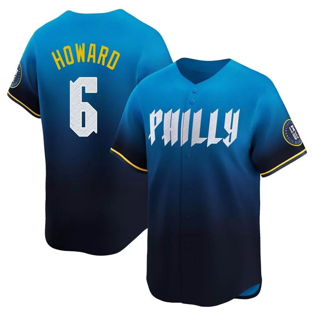 Blackjersey P.Phillies #6 Ryan Howard Player Blue City Connect Home Limited Stitched Jerseys
