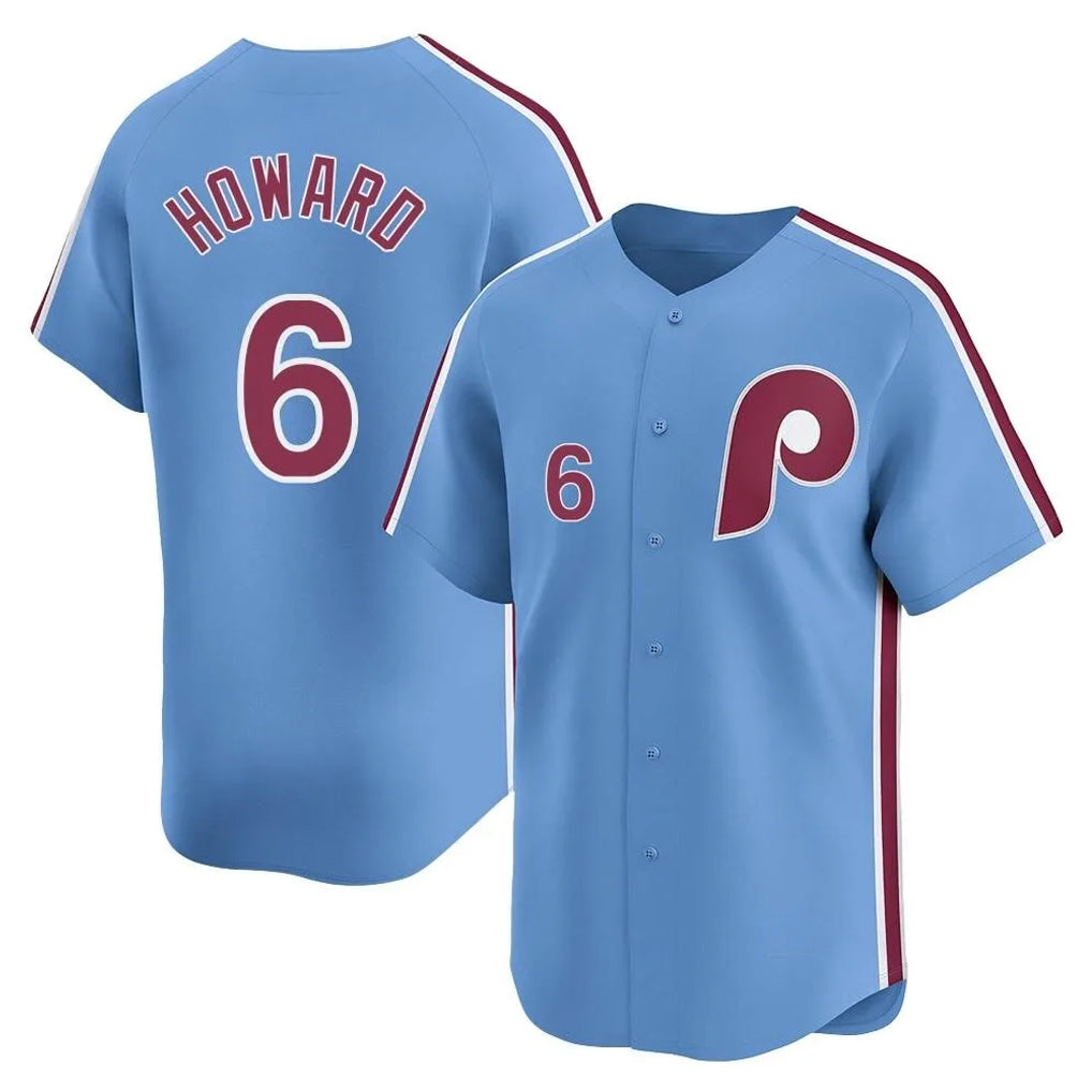Blackjersey P.Phillies #6 Ryan Howard Player Light Blue Home Limited Stitched Jerseys