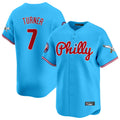Blackjersey P.Phillies #7 Trea Turner Player Light Blue Phillies & Eagles Vapor Premier Limited Stitched Jerseys