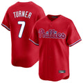 Blackjersey P.Phillies #7 Trea Turner Player Red Home Limited Stitched Jerseys