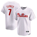 Blackjersey P.Phillies #7 Trea Turner Player White Home Limited Stitched Jerseys