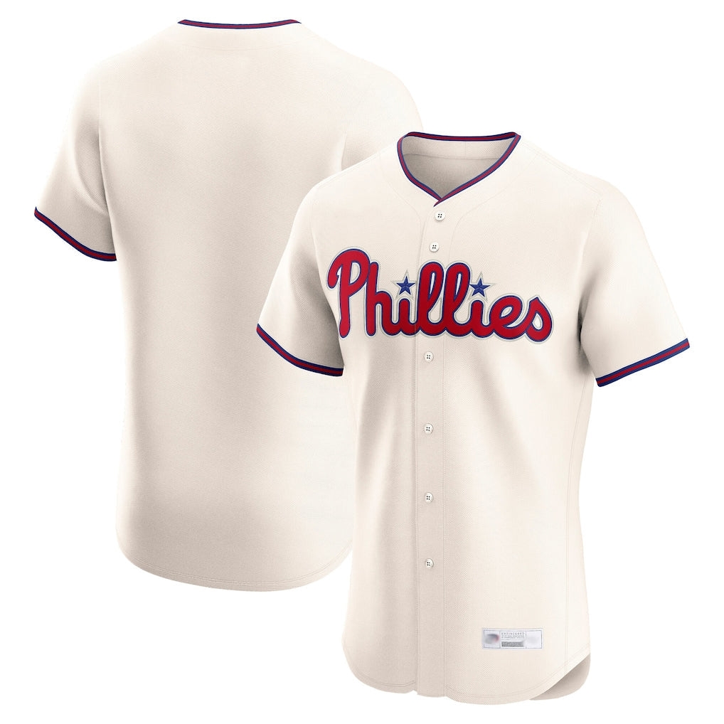 Blackjersey P.Phillies Blank Player Cream Home Limited Elite Stitched Jerseys