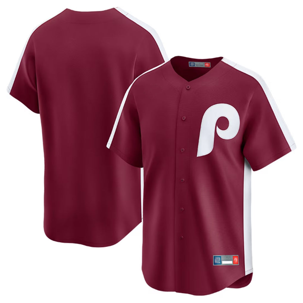 Blackjersey P.Phillies Blank Player Red Cooperstown Collection Limited Home Stitched Jerseys