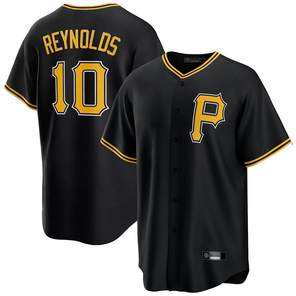 Blackjersey P.Pirates #10 Bryan Reynolds Player Black Alternate 2025 Home Game Stitched Jerseys