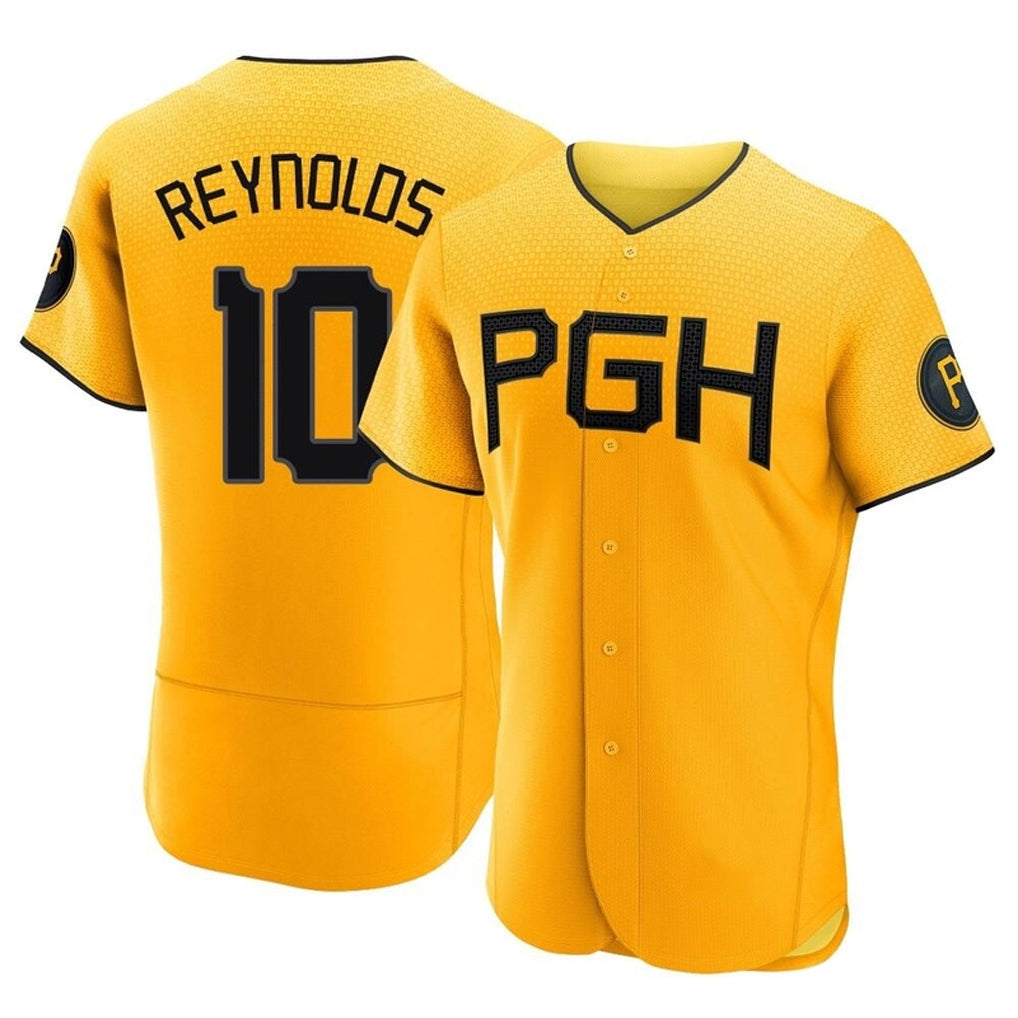 Blackjersey P.Pirates #10 Bryan Reynolds Player Gold City Connect Home Limited Elite Stitched Jerseys