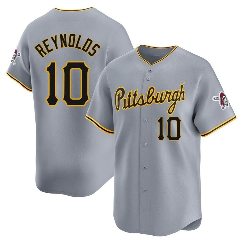 Blackjersey P.Pirates #10 Bryan Reynolds Player Gray Road Home Limited Stitched Jerseys