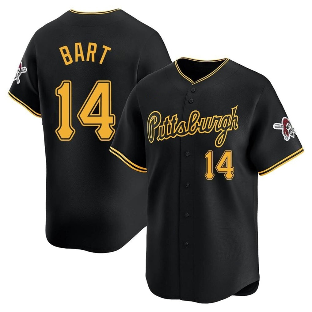 Blackjersey P.Pirates #14 Joey Bart Player Black Alt Home Limited Stitched Jerseys