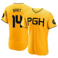 Blackjersey P.Pirates #14 Joey Bart Player Gold City Connect Home Limited Elite Stitched Jerseys