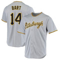 Blackjersey P.Pirates #14 Joey Bart Player Gray Road Home Game Stitched Jerseys