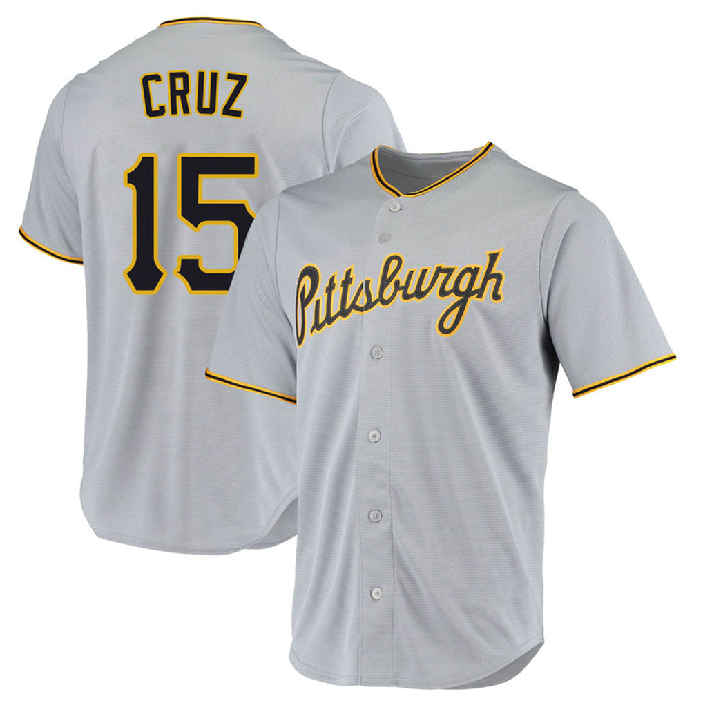 Blackjersey P.Pirates #15 Oneil Cruz Player Gray Road Home Game Stitched Jerseys