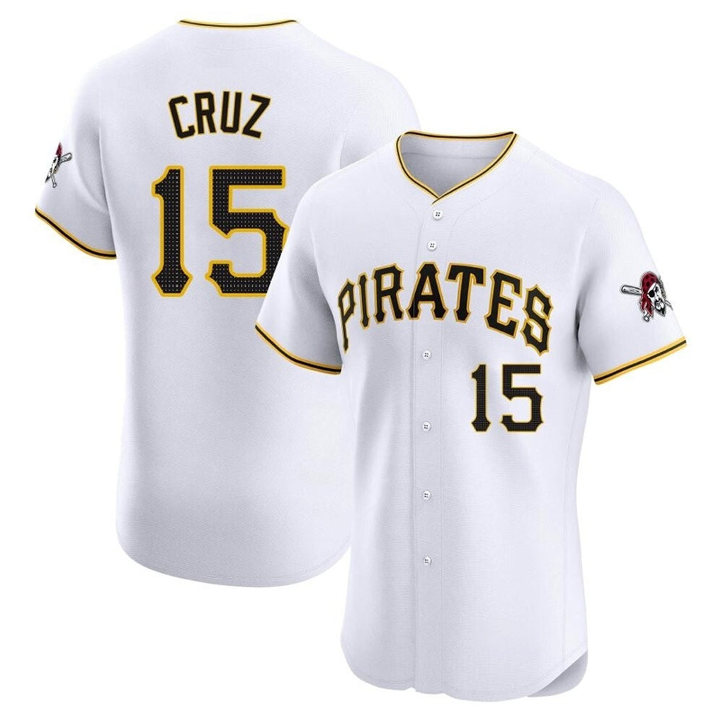 Blackjersey P.Pirates #15 Oneil Cruz Player White Home Limited Elite Stitched Jerseys