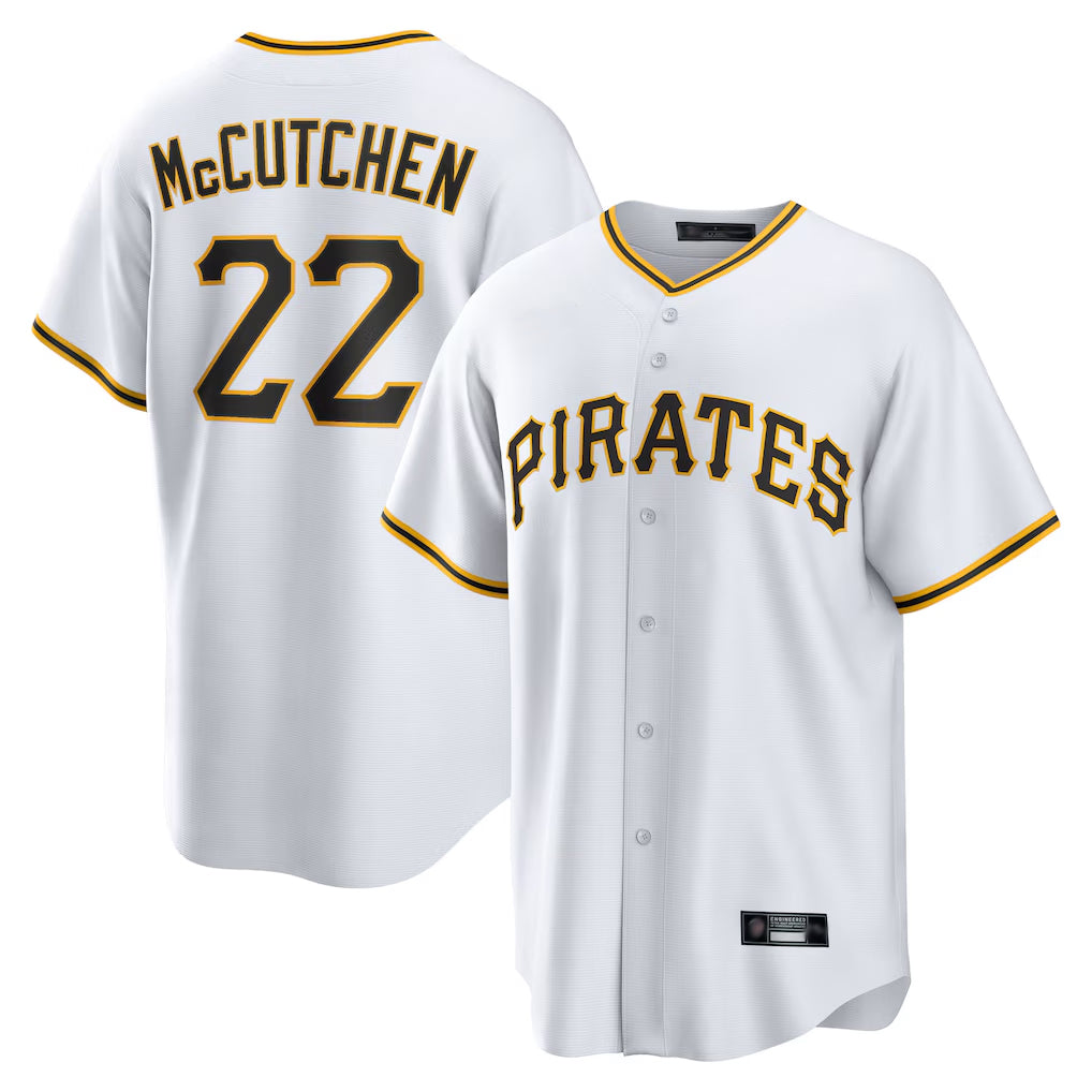 Blackjersey P.Pirates #22 Andrew McCutchen Player White Home Game Stitched Jerseys
