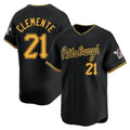 Blackjersey P.Pirates #21 Roberto Clemente Player Black Alt Home Limited Stitched Jerseys