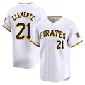 Blackjersey P.Pirates #21 Roberto Clemente Player White Home Limited Stitched Jerseys