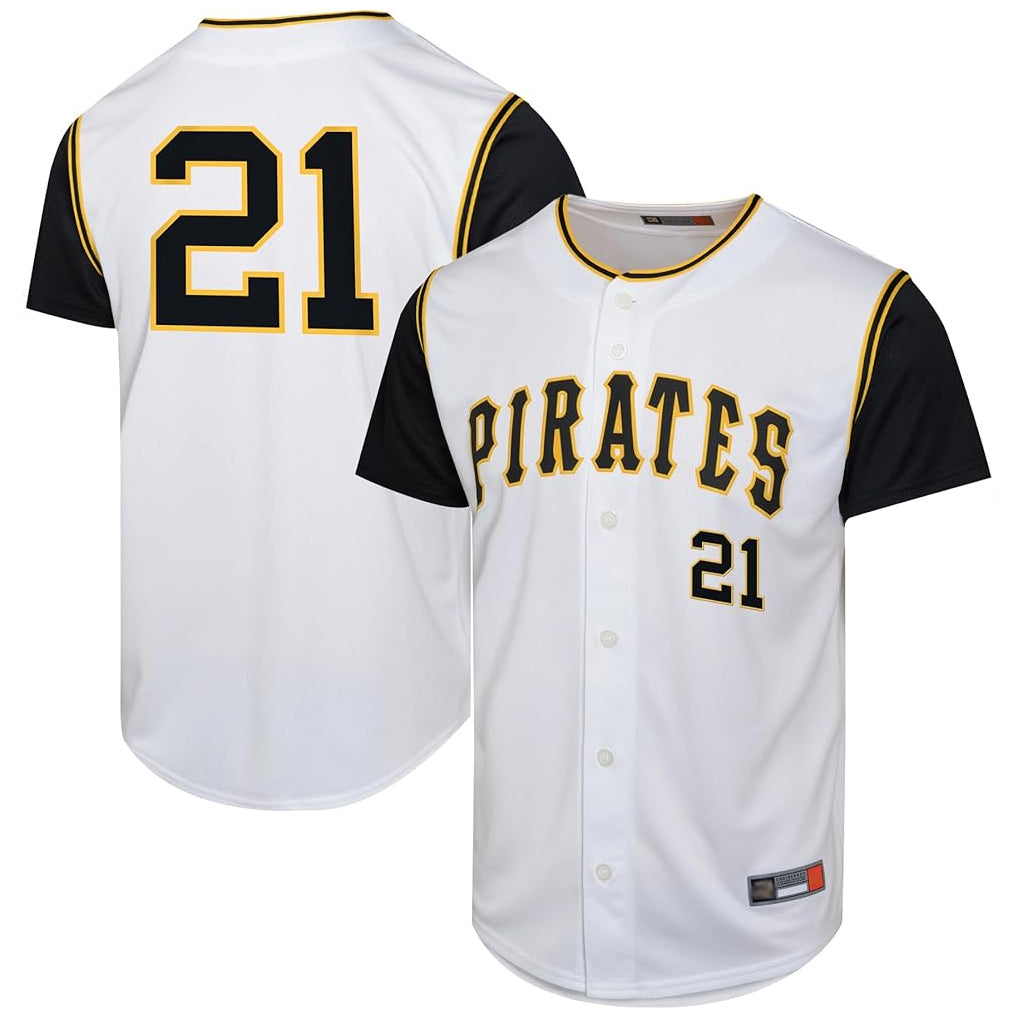 Blackjersey P.Pirates #21 Roberto Clemente Player White Throwback Cooperstown Collection Limited Stitched Jerseys