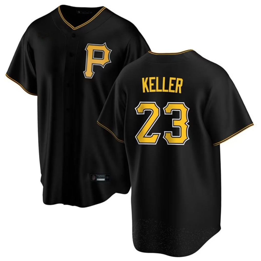Blackjersey P.Pirates #23 Mitch Keller Player Black Home Game Stitched Jerseys