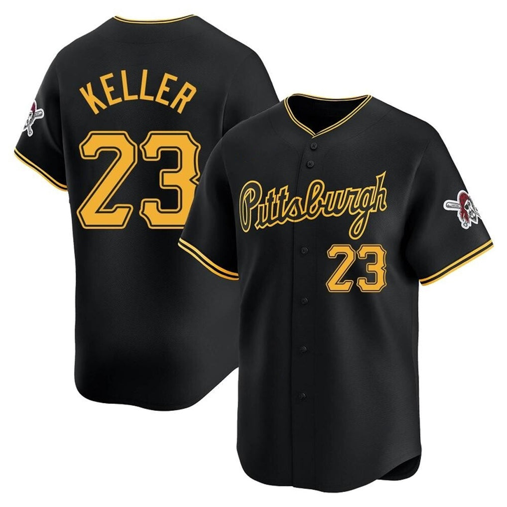 Blackjersey P.Pirates #23 Mitch Keller Player Black Home Limited Stitched Jerseys