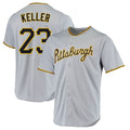 Blackjersey P.Pirates #23 Mitch Keller Player Gray Road Home Game Stitched Jerseys
