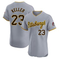 Blackjersey P.Pirates #23 Mitch Keller Player Gray Road Home Limited Elite Stitched Jerseys