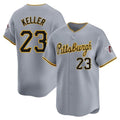 Blackjersey P.Pirates #23 Mitch Keller Player Gray Road Home Limited Stitched Jerseys