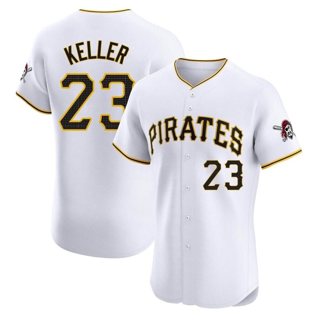 Blackjersey P.Pirates #23 Mitch Keller Player White Home Limited Elite Stitched Jerseys