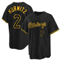 Blackjersey P.Pirates #2 Spencer Horwitz Player Black Snake Skin City Home Limited Stitched Jerseys