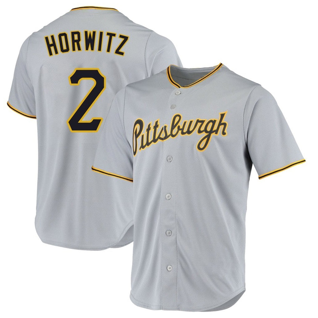 Blackjersey P.Pirates #2 Spencer Horwitz Player Gray Road Home Game Stitched Jerseys