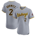 Blackjersey P.Pirates #2 Spencer Horwitz Player Gray Road Home Limited Elite Stitched Jerseys