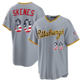 Blackjersey P.Pirates #30 Paul Skenes Gray USA 250 Fourth of July Road Stadium Jersey