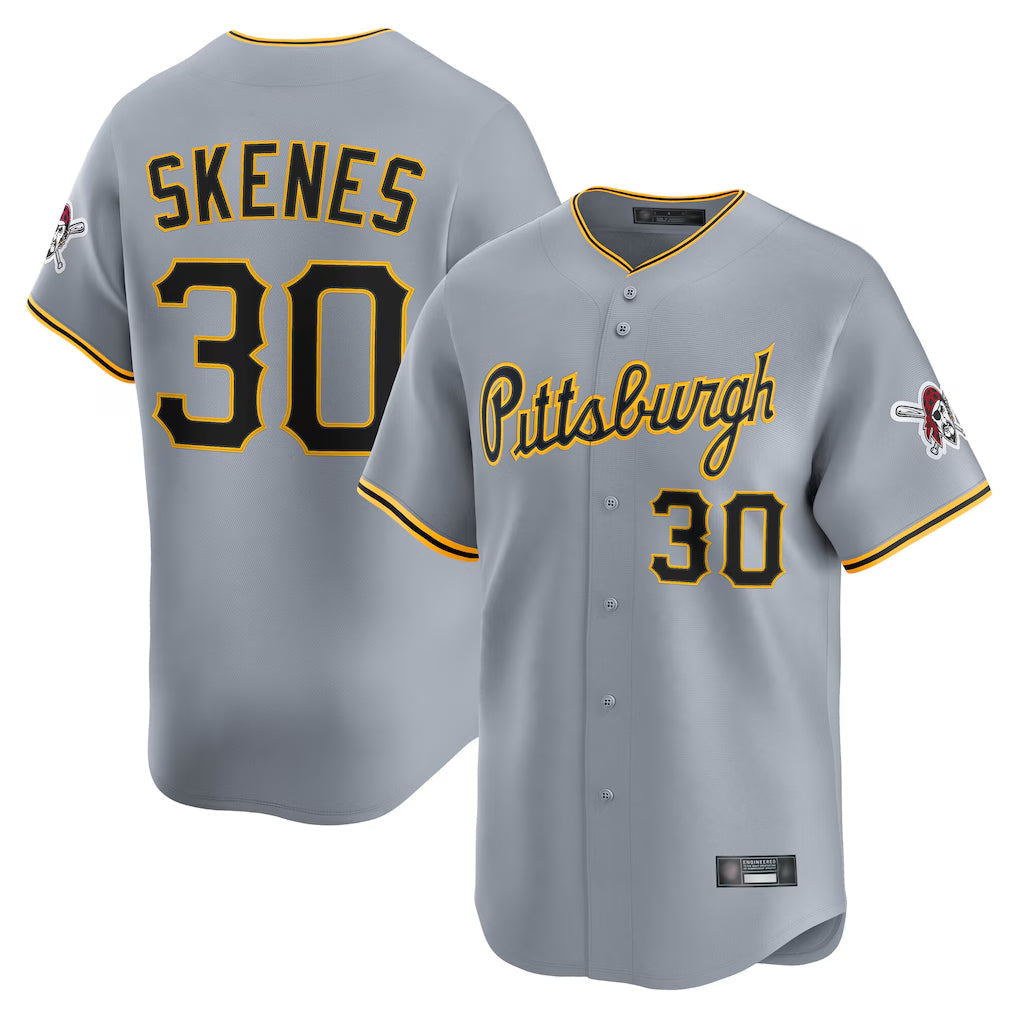 Blackjersey P.Pirates #30 Paul Skenes Player Gray Road Home Limited Stitched Jerseys