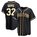 Blackjersey P.Pirates #32 Henry Davis Player Black Fashion Out Home Game Stitched Jerseys