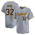 Blackjersey P.Pirates #32 Henry Davis Player Gray Road Home Limited Stitched Jerseys