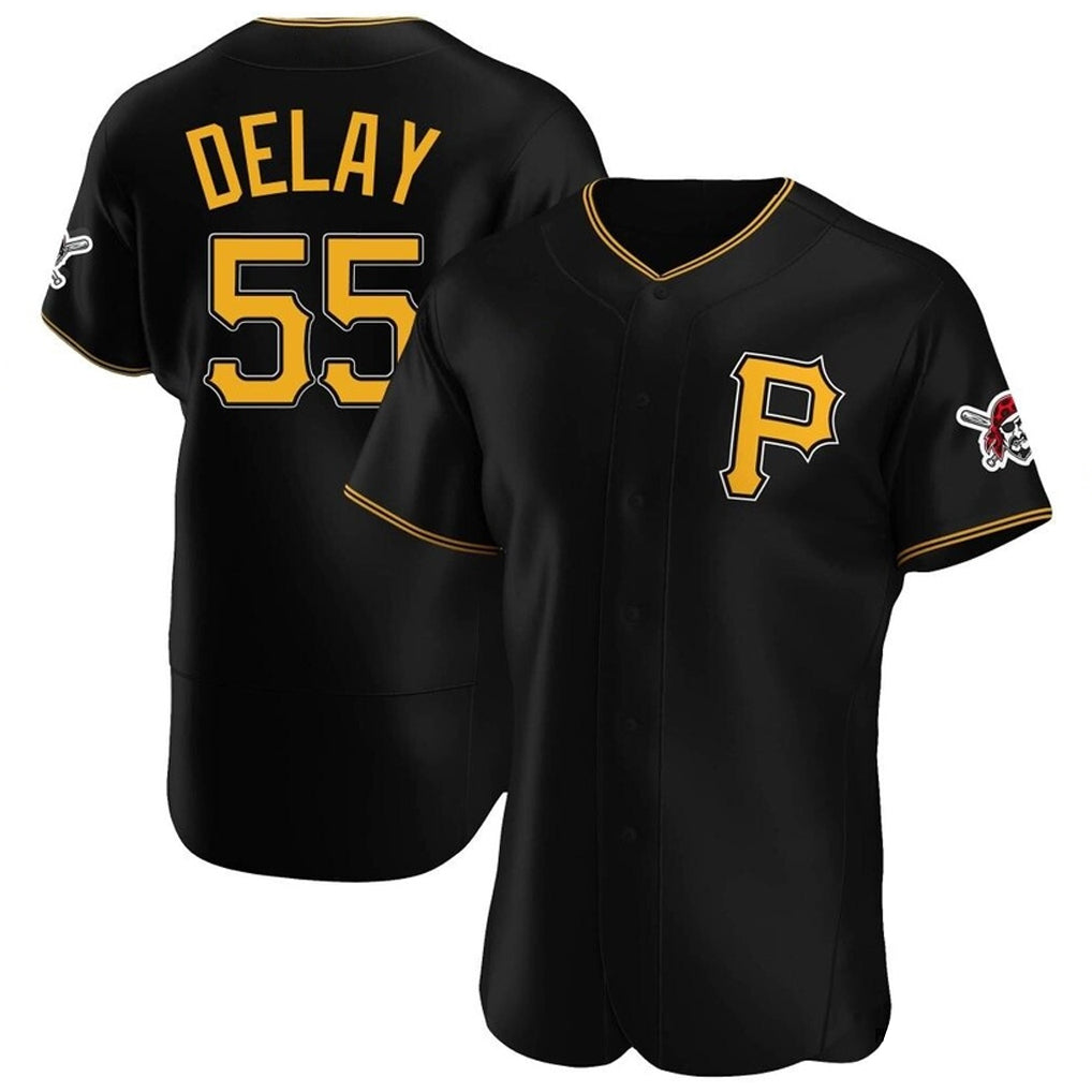 Blackjersey P.Pirates #55 Jason Delay Player Black Alternate 2025 Home Limited Elite Stitched Jerseys