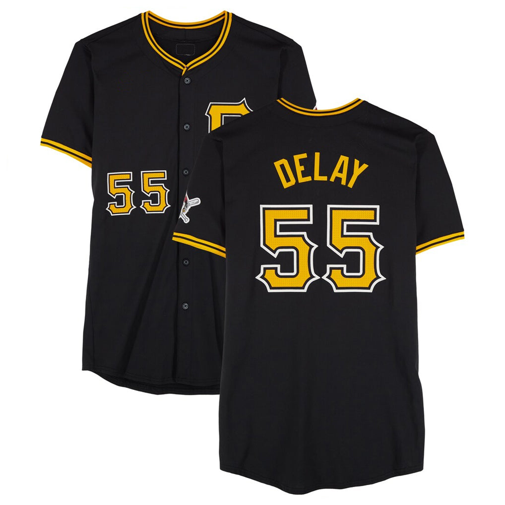 Blackjersey P.Pirates #55 Jason Delay Player Black Alternate Limited Game Stitched Jerseys