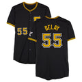 Blackjersey P.Pirates #55 Jason Delay Player Black Alternate Limited Game Stitched Jerseys